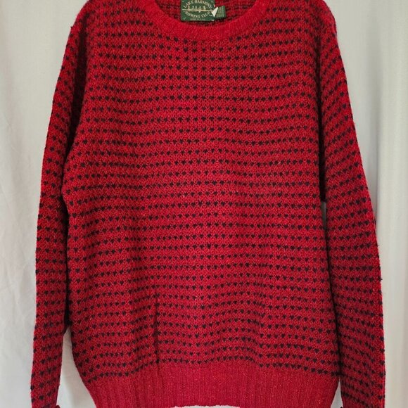Vintage Sweaters - Vintage Lake Harmony Rowing Club Grandpa Wool Blend Knit Sweater